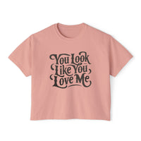 Thumbnail for Ella You Look Like You Love Me Comfort Colors Boxy Cropped Tee - Sunlit Funlit Country Music Tees