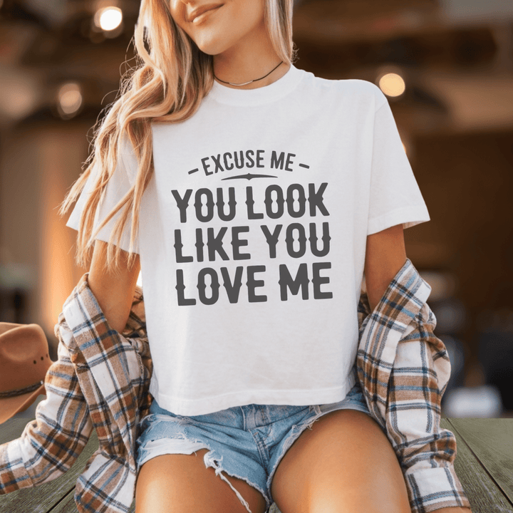 Excuse Me Country Concert Boxy Cropped Tee - Sunlit Funlit | Graphic Tees for Country Concert Addicts