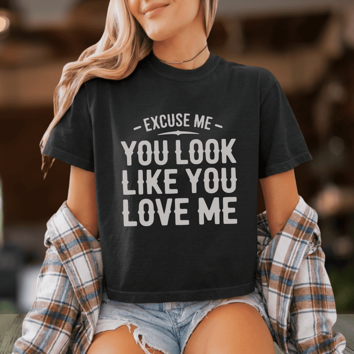 Excuse Me Country Concert Boxy Cropped Tee - Sunlit Funlit | Graphic Tees for Country Concert Addicts