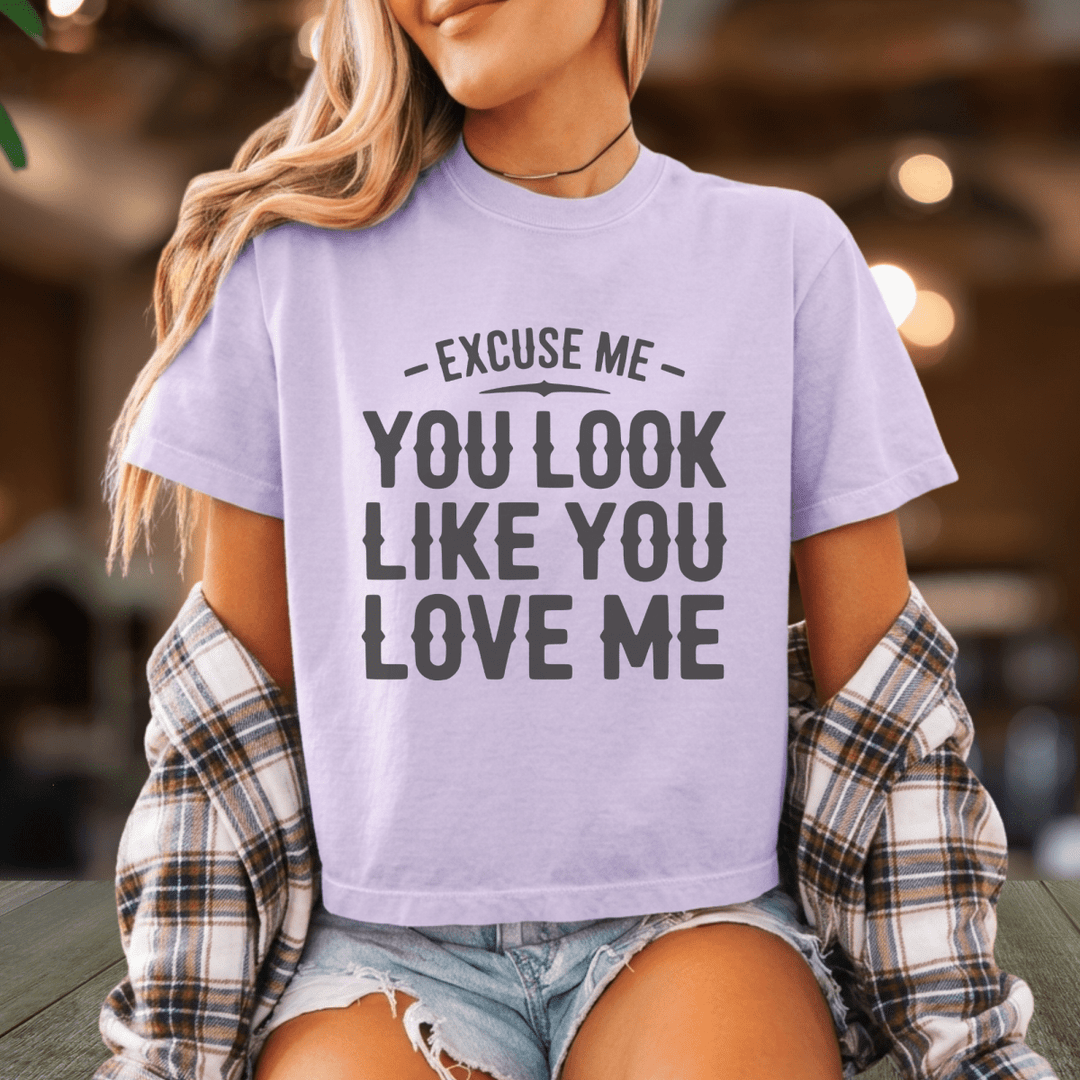Excuse Me Country Concert Boxy Cropped Tee - Sunlit Funlit | Graphic Tees for Country Concert Addicts