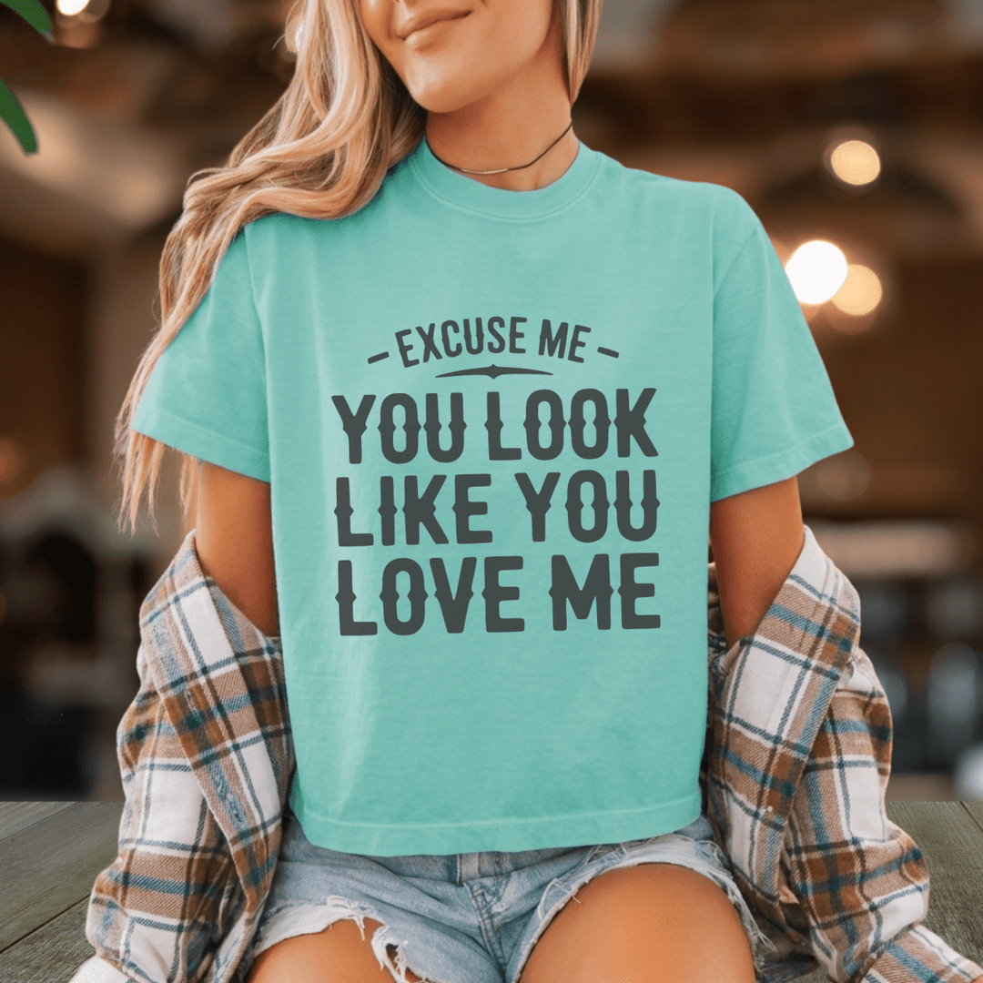 Excuse Me Country Concert Boxy Cropped Tee - Sunlit Funlit | Graphic Tees for Country Concert Addicts