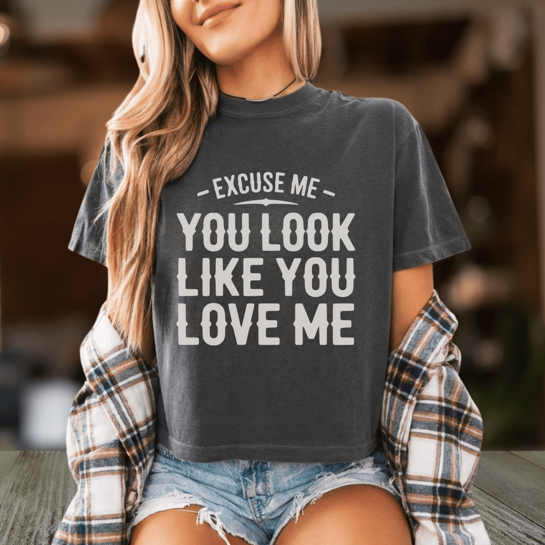 Excuse Me Country Concert Boxy Cropped Tee - Sunlit Funlit | Graphic Tees for Country Concert Addicts
