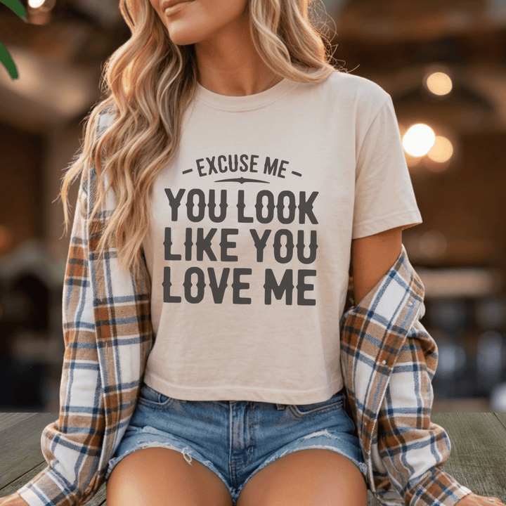 Excuse Me Country Concert Boxy Cropped Tee - Sunlit Funlit | Graphic Tees for Country Concert Addicts