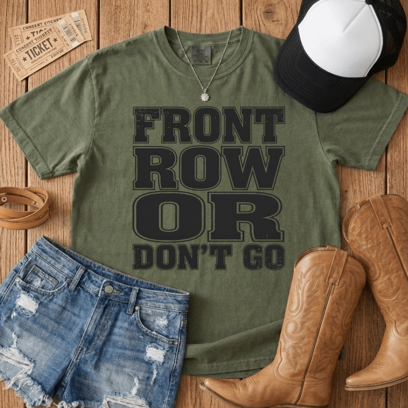 Front Row Or Don't Go Block T-Shirt