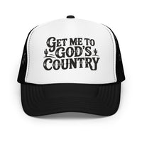 Thumbnail for Get me To God&39;s Country Foam trucker hat - Sunlit Funlit Country Music Tees