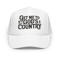 Thumbnail for Get me To God&39;s Country Foam trucker hat - Sunlit Funlit Country Music Tees