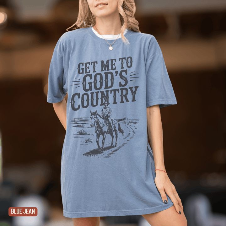 Get Me To God's Country Tee - Sunlit Funlit | Graphic Tees for Country Concert Addicts