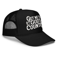 Thumbnail for Get Me to God’s Country Trucker Hat – Western Style Mesh Cap - Sunlit Funlit Country Music Tees
