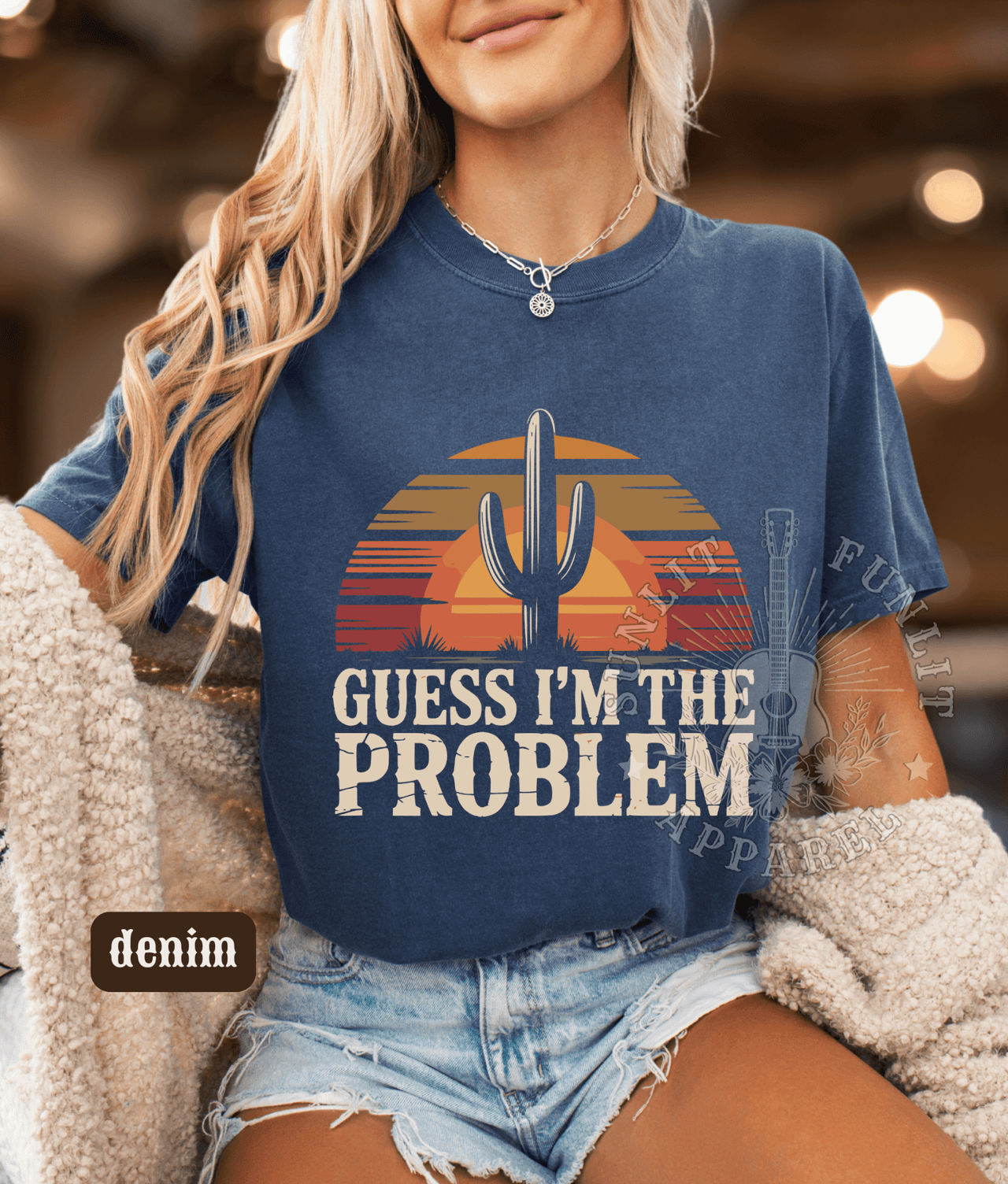 Guess I'm The Problem Country Concert Tee - Sunlit Funlit | Graphic Tees for Country Concert Addicts