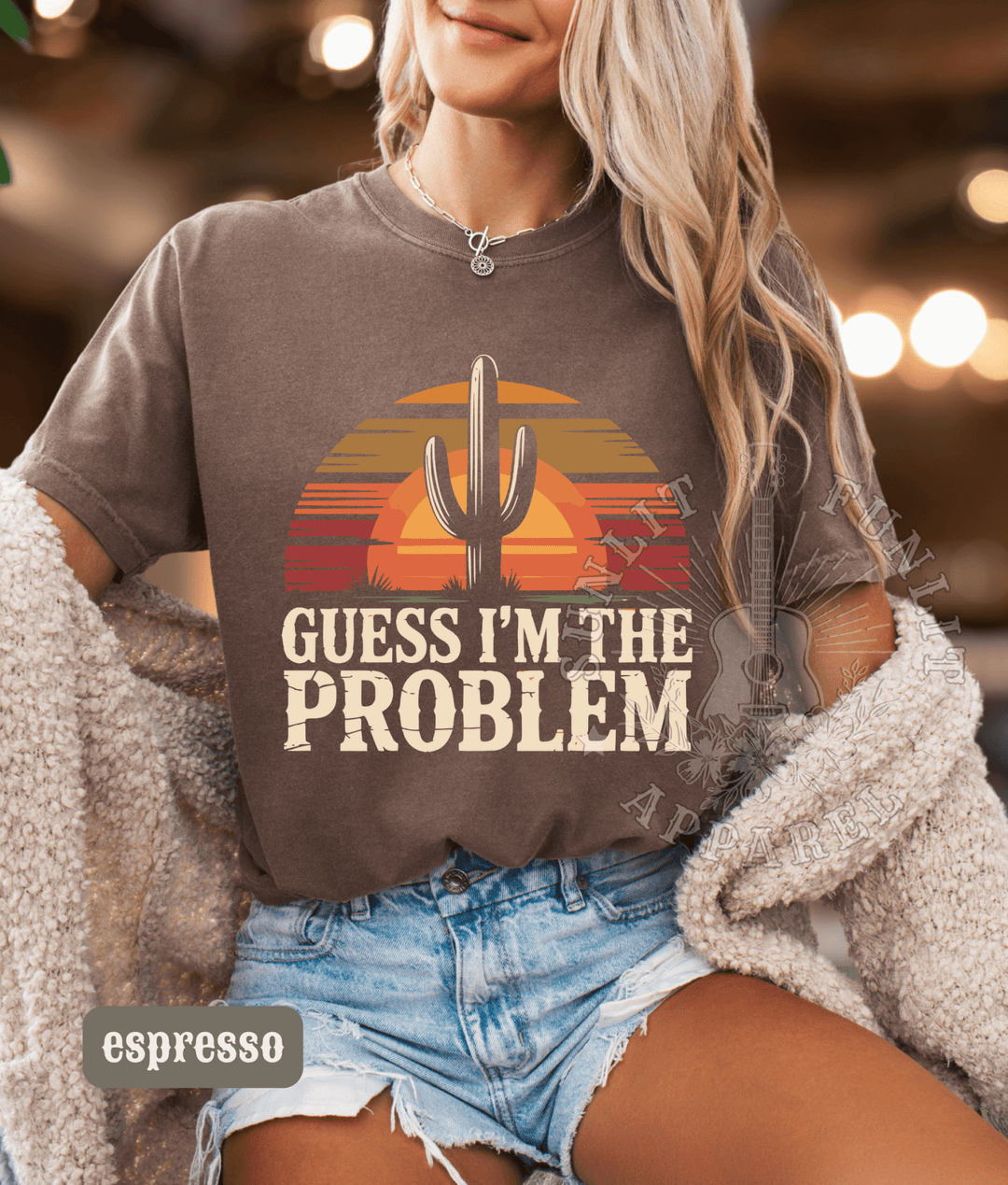 Guess I'm The Problem Country Concert Tee - Sunlit Funlit | Graphic Tees for Country Concert Addicts
