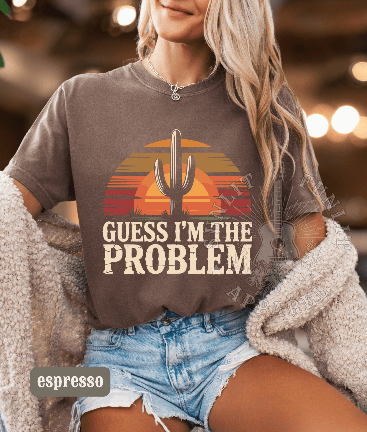 Guess I'm The Problem Country Concert Tee - Sunlit Funlit | Graphic Tees for Country Concert Addicts