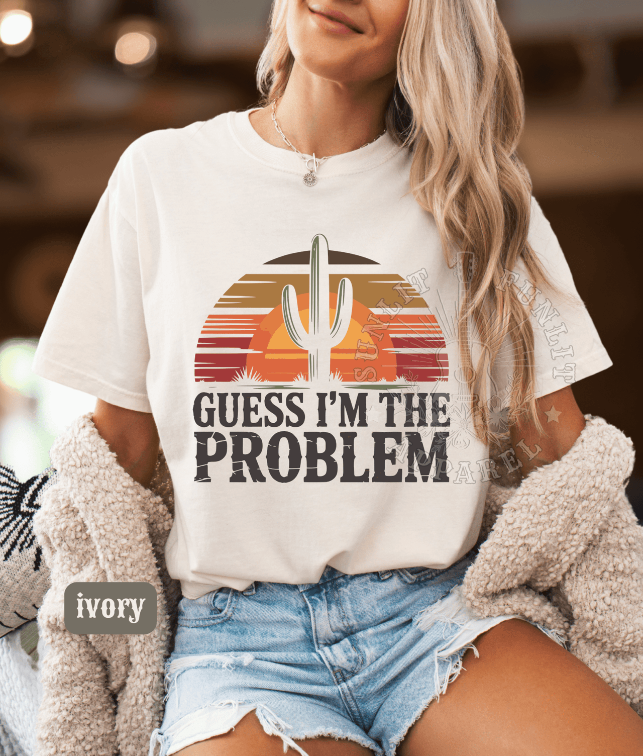 Guess I'm The Problem Country Concert Tee - Sunlit Funlit | Graphic Tees for Country Concert Addicts