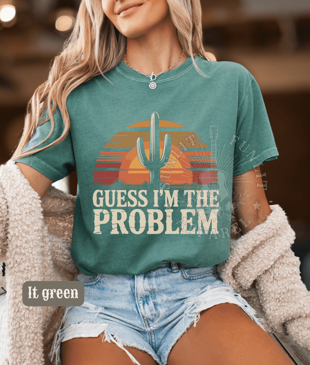 Guess I'm The Problem Country Concert Tee - Sunlit Funlit | Graphic Tees for Country Concert Addicts
