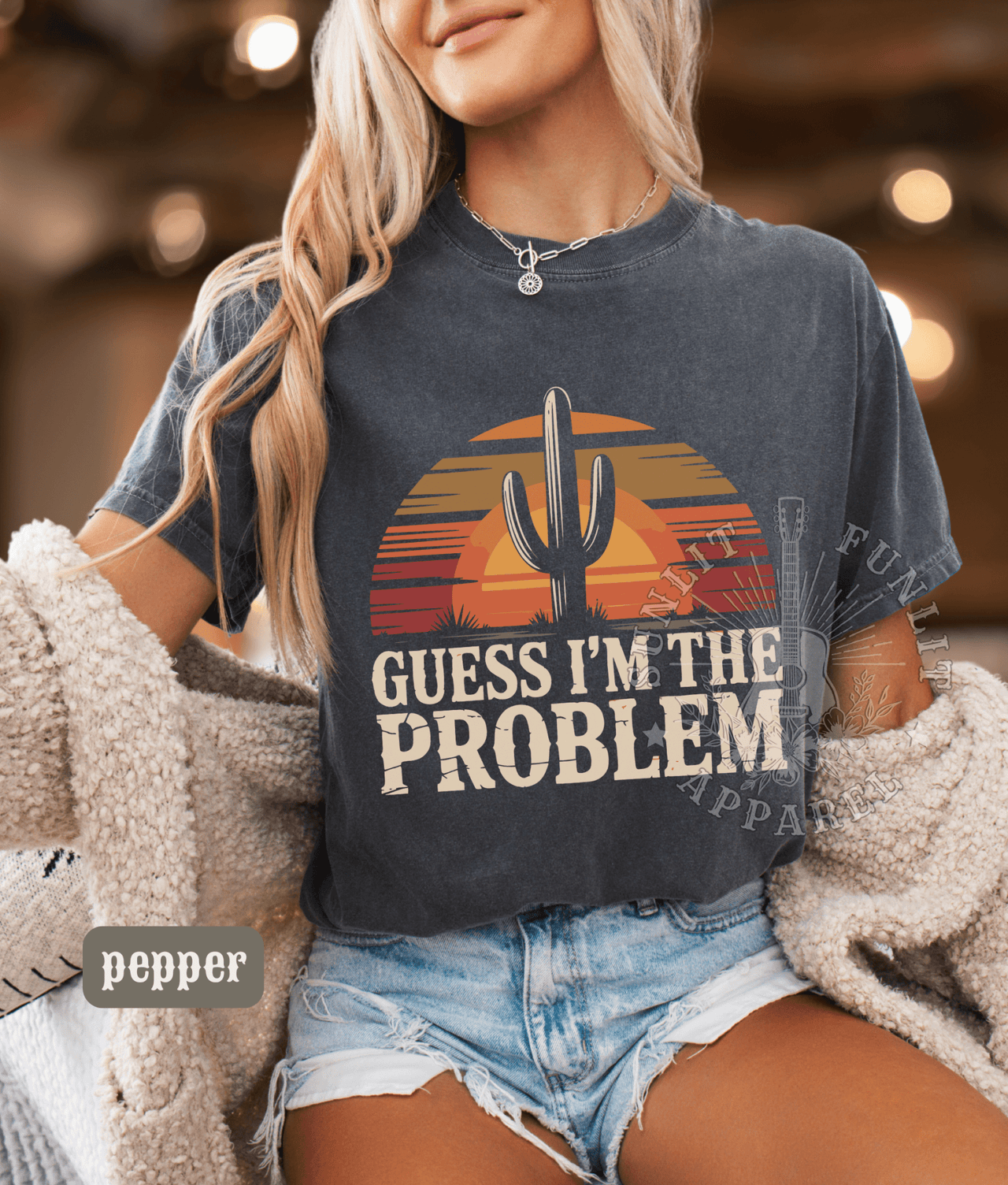 Guess I'm The Problem Country Concert Tee - Sunlit Funlit | Graphic Tees for Country Concert Addicts