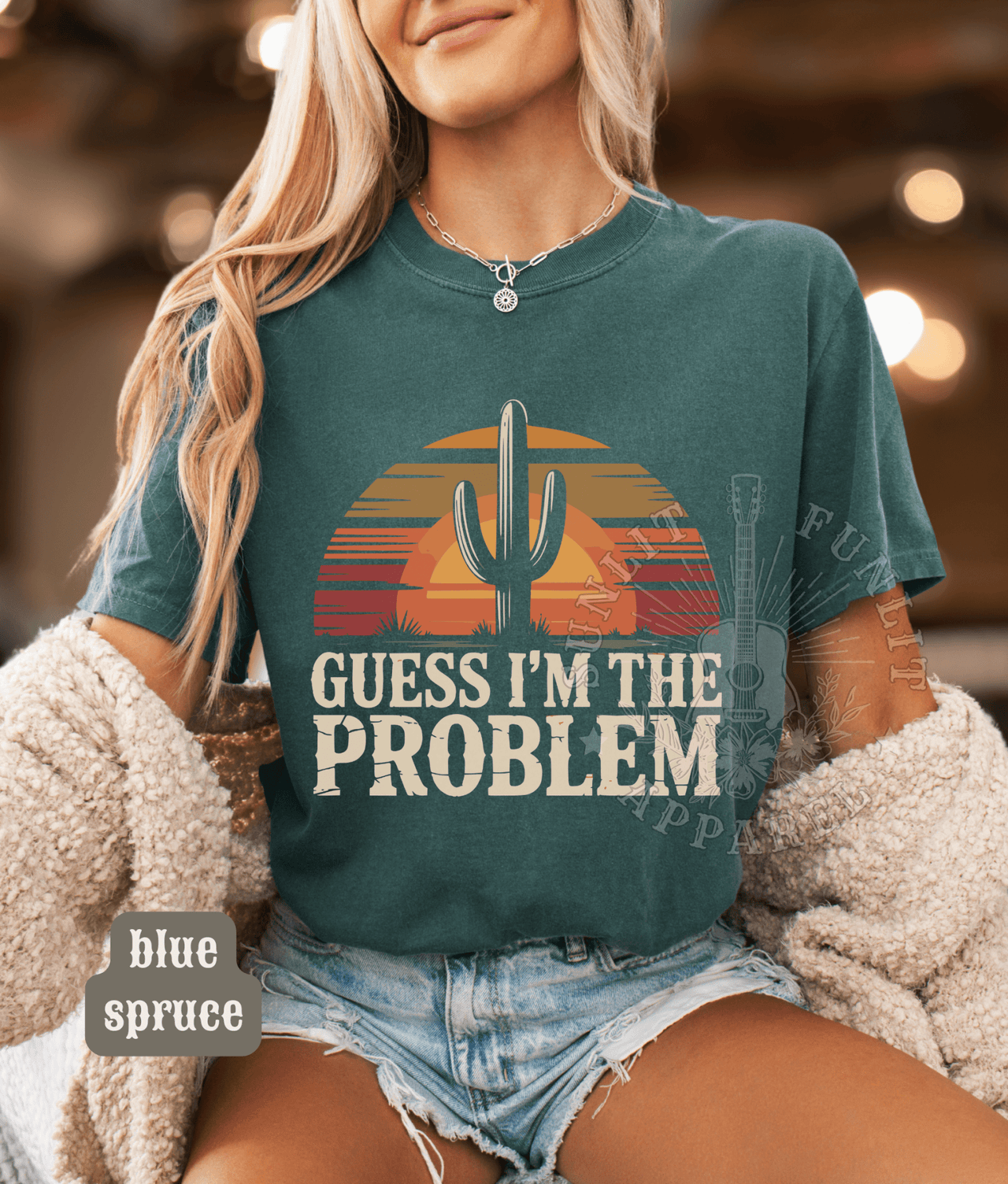 Guess I'm The Problem Country Concert Tee - Sunlit Funlit | Graphic Tees for Country Concert Addicts