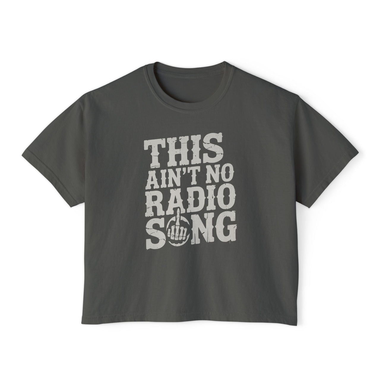 Hardy Radio Song Comfort Colors Boxy Cropped Tee - Sunlit Funlit Country Music Tees