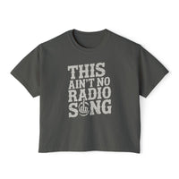 Thumbnail for Hardy Radio Song Comfort Colors Boxy Cropped Tee - Sunlit Funlit Country Music Tees