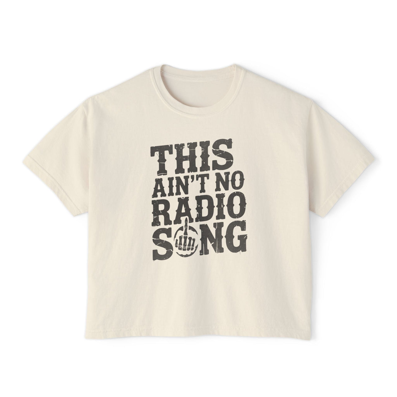 Hardy Radio Song Comfort Colors Boxy Cropped Tee - Sunlit Funlit Country Music Tees