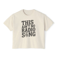 Thumbnail for Hardy Radio Song Comfort Colors Boxy Cropped Tee - Sunlit Funlit Country Music Tees