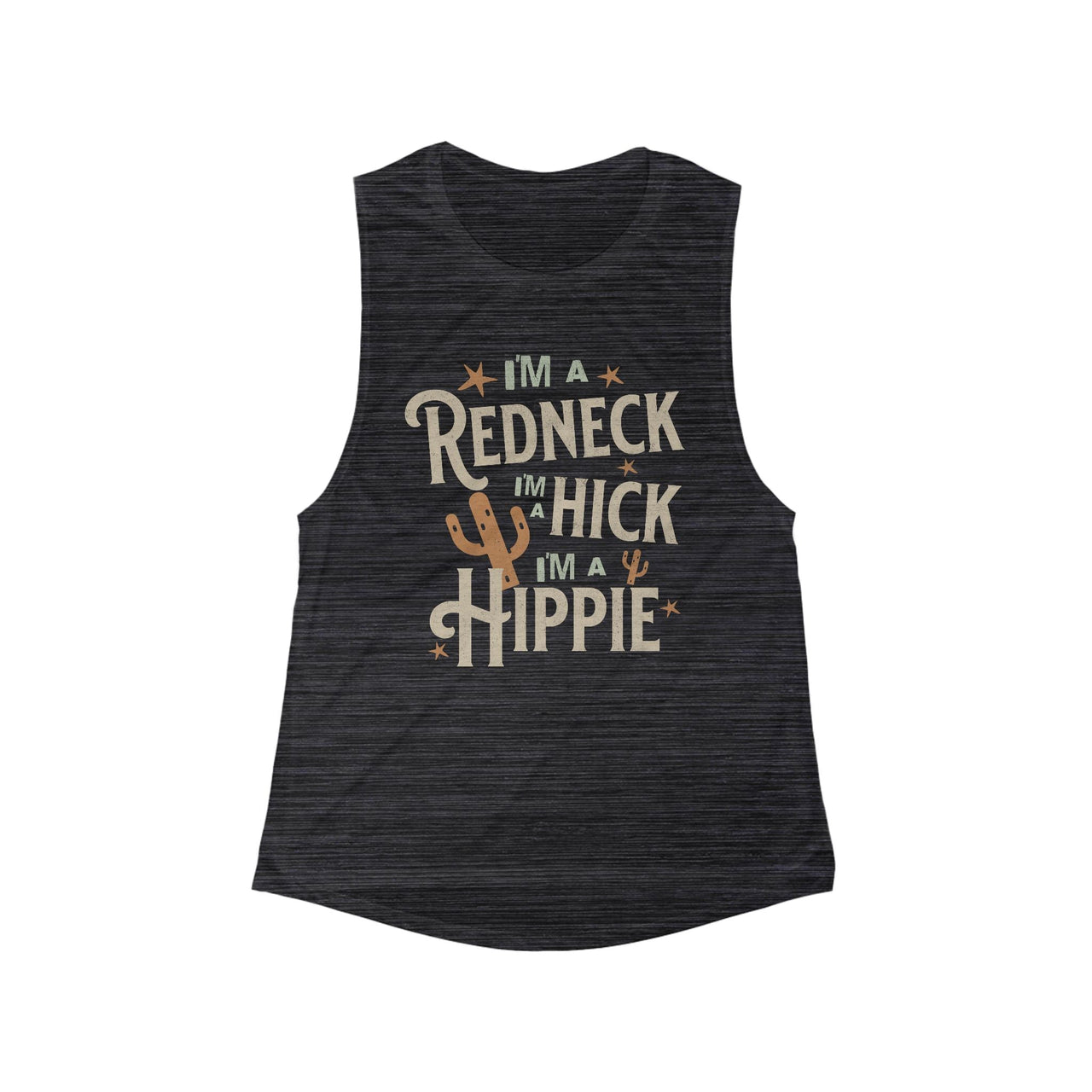 Hardy Redneck Hick Hippie Muscle Tank - Sunlit Funlit Country Music Tees