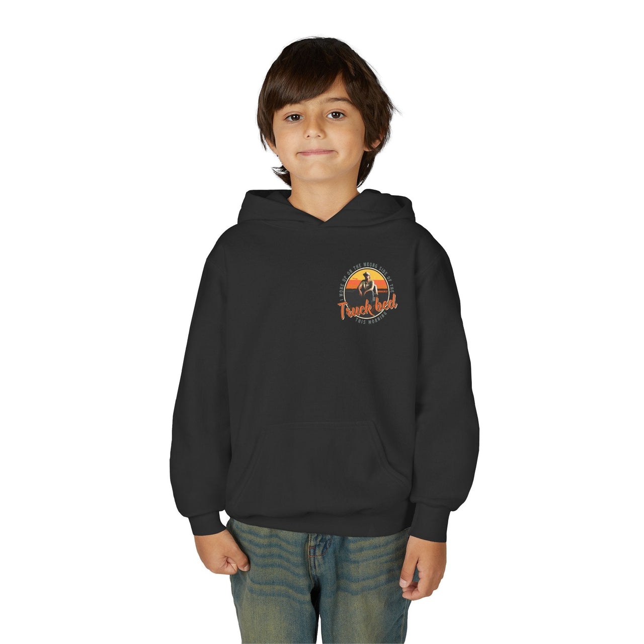 Hardy Truck Bed Double Sided Youth Hoodie - Sunlit Funlit Country Music Tees