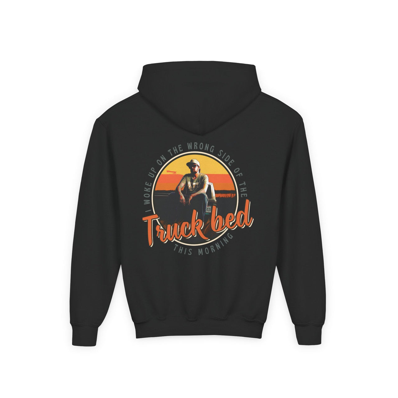 Hardy Truck Bed Double Sided Youth Hoodie - Sunlit Funlit Country Music Tees