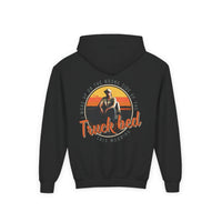 Thumbnail for Hardy Truck Bed Double Sided Youth Hoodie - Sunlit Funlit Country Music Tees