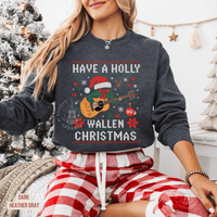 Thumbnail for Have a Holly Wallen Christmas Country Music Holiday Sweater - Sunlit Funlit | Graphic Tees for Country Concert Addicts