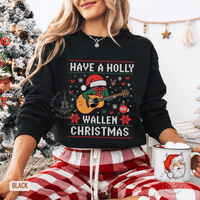 Thumbnail for Have a Holly Wallen Christmas Country Music Holiday Sweater - Sunlit Funlit | Graphic Tees for Country Concert Addicts