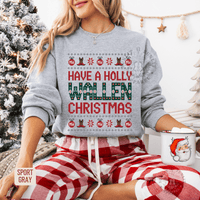 Thumbnail for Have a Holly Wallen Christmas Holiday Ugly Sweater Style - Sunlit Funlit | Graphic Tees for Country Concert Addicts