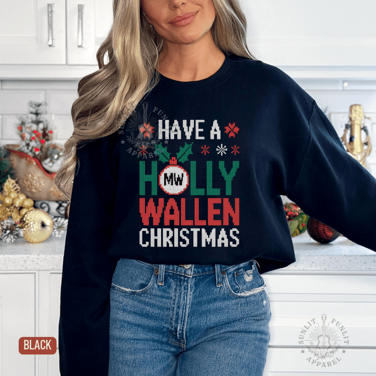 Have a Holly Wallen Christmas Ornament Sweater - Sunlit Funlit | Graphic Tees for Country Concert Addicts