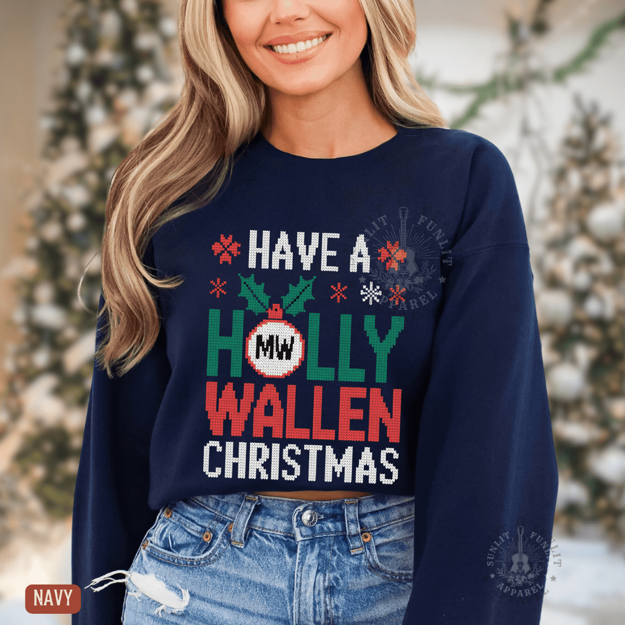 Have a Holly Wallen Christmas Ornament Sweater - Sunlit Funlit | Graphic Tees for Country Concert Addicts