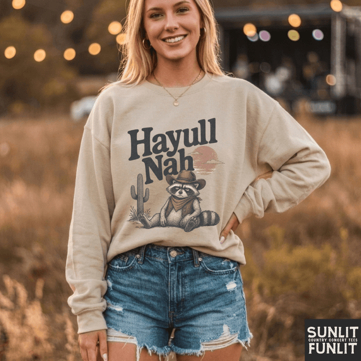Hayull Nah Raccoon Crewneck Sweatshirt