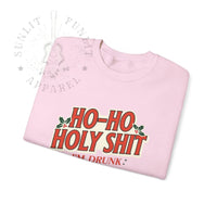 Thumbnail for Ho Ho Holy Sh*t NSFW Funny Christmas Sweater - Sunlit Funlit Country Music Tees