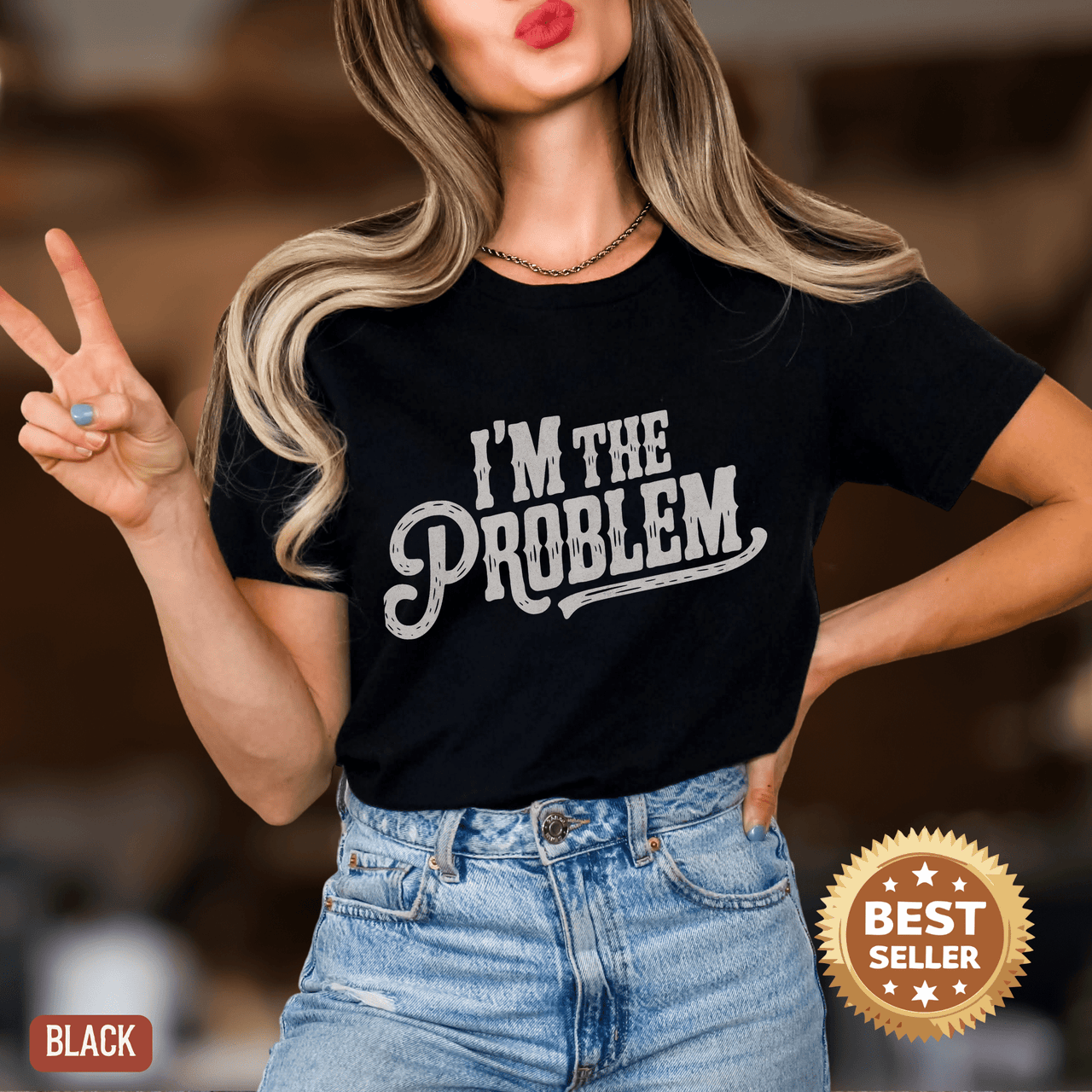 I'm The Problem Lightweight Country Concert Tee - Sunlit Funlit | Graphic Tees for Country Concert Addicts