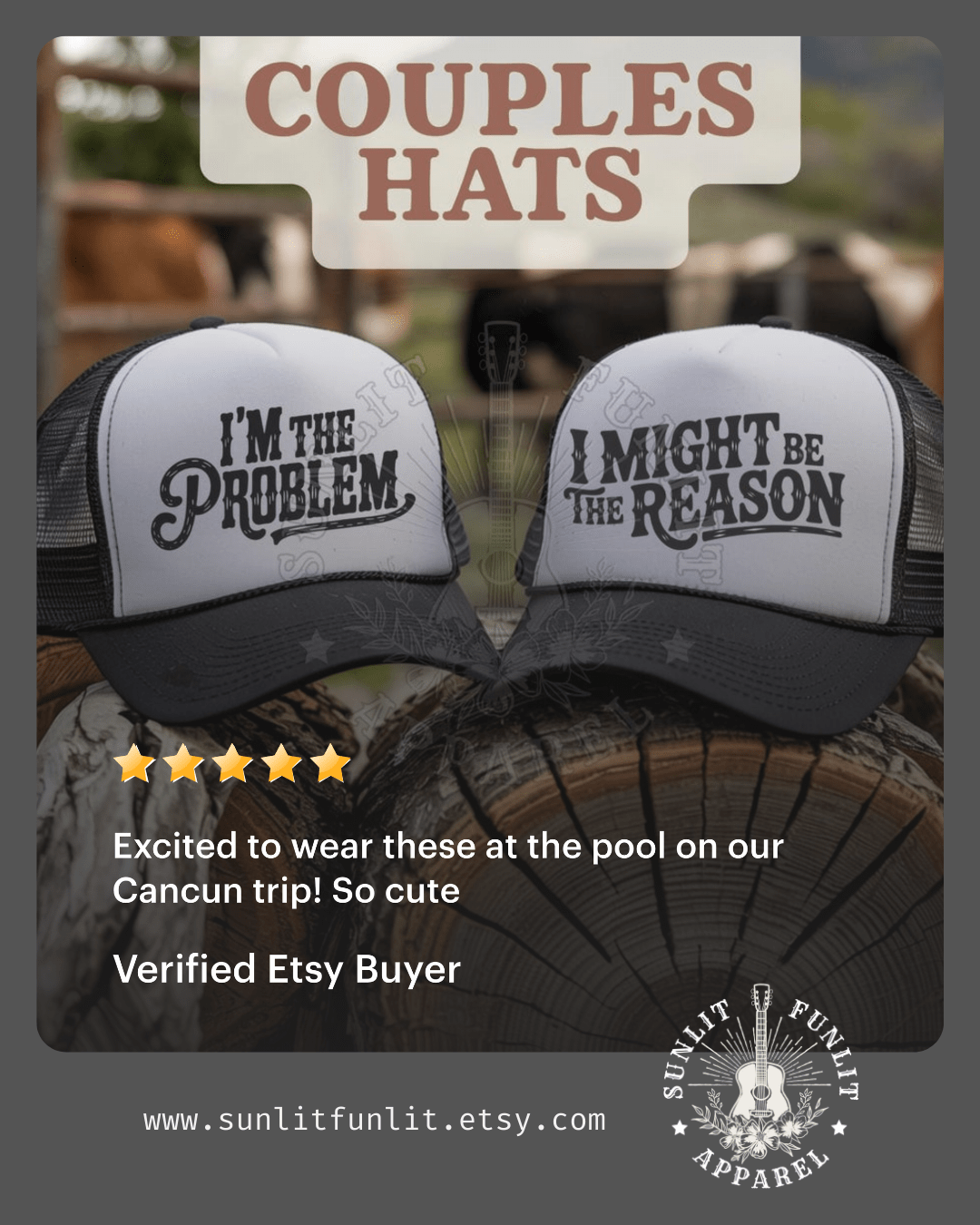 I'm the Problem Trucker Hat - Sunlit Funlit | Graphic Tees for Country Concert Addicts