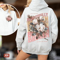 Thumbnail for Jelly Beautifully Broken Floral Country Concert Hoodie - Sunlit Funlit | Graphic Tees for Country Concert Addicts