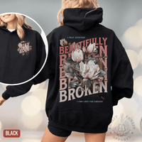 Thumbnail for Jelly Beautifully Broken Floral Country Concert Hoodie - Sunlit Funlit | Graphic Tees for Country Concert Addicts