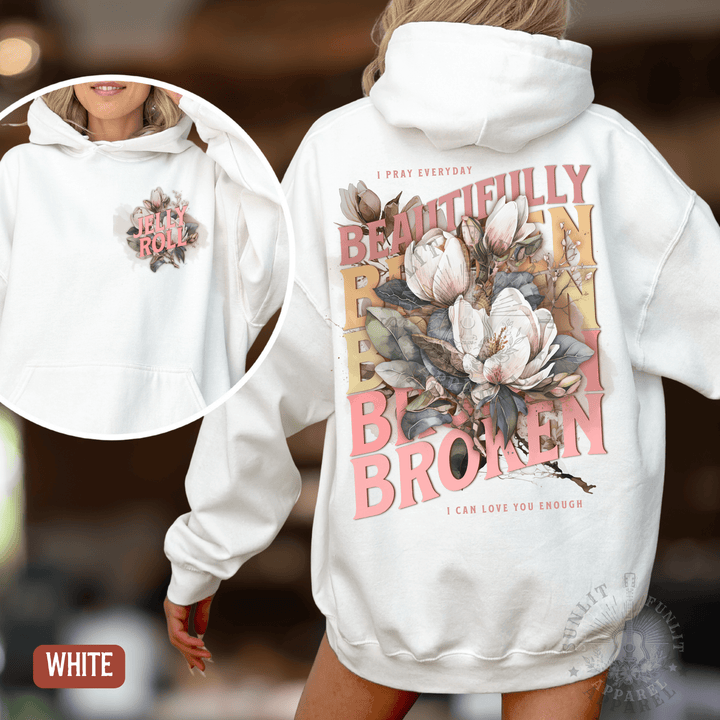 Jelly Beautifully Broken Floral Country Concert Hoodie - Sunlit Funlit | Graphic Tees for Country Concert Addicts
