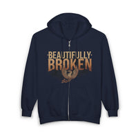 Thumbnail for Jelly Beautifully Broken Zip Up Hoodie - Sunlit Funlit Country Music Tees