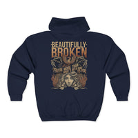 Thumbnail for Jelly Beautifully Broken Zip Up Hoodie - Sunlit Funlit Country Music Tees