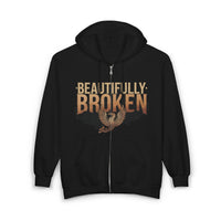 Thumbnail for Jelly Beautifully Broken Zip Up Hoodie - Sunlit Funlit Country Music Tees
