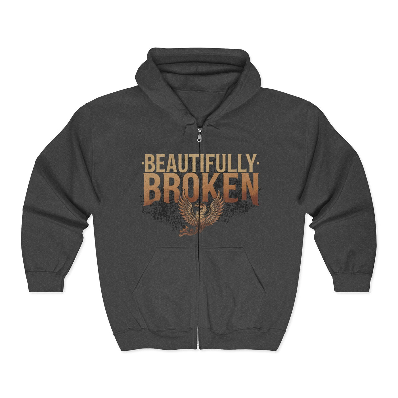 Jelly Beautifully Broken Zip Up Hoodie - Sunlit Funlit Country Music Tees
