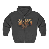 Thumbnail for Jelly Beautifully Broken Zip Up Hoodie - Sunlit Funlit Country Music Tees