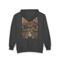 Thumbnail for Jelly Beautifully Broken Zip Up Hoodie - Sunlit Funlit Country Music Tees