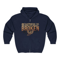 Thumbnail for Jelly Beautifully Broken Zip Up Hoodie - Sunlit Funlit Country Music Tees
