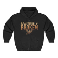 Thumbnail for Jelly Beautifully Broken Zip Up Hoodie - Sunlit Funlit Country Music Tees