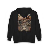 Thumbnail for Jelly Beautifully Broken Zip Up Hoodie - Sunlit Funlit Country Music Tees