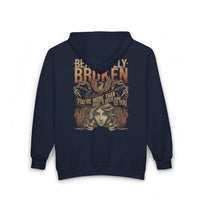 Thumbnail for Jelly Beautifully Broken Zip Up Hoodie - Sunlit Funlit Country Music Tees