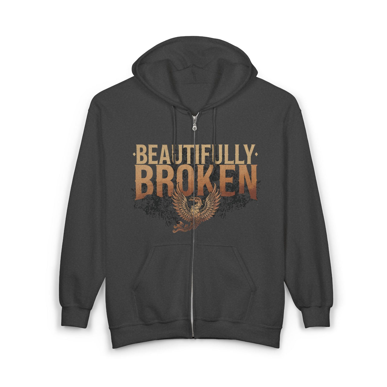 Jelly Beautifully Broken Zip Up Hoodie - Sunlit Funlit Country Music Tees